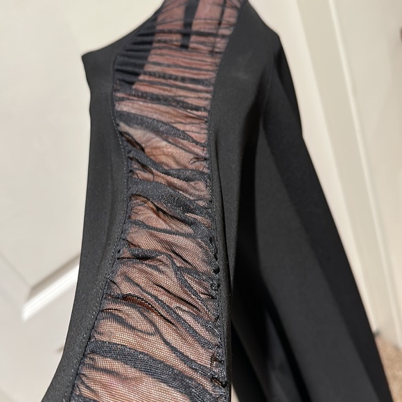 Joseph Ribkoff Black Blouse with Sheer Sleeves - Picture 6 of 6